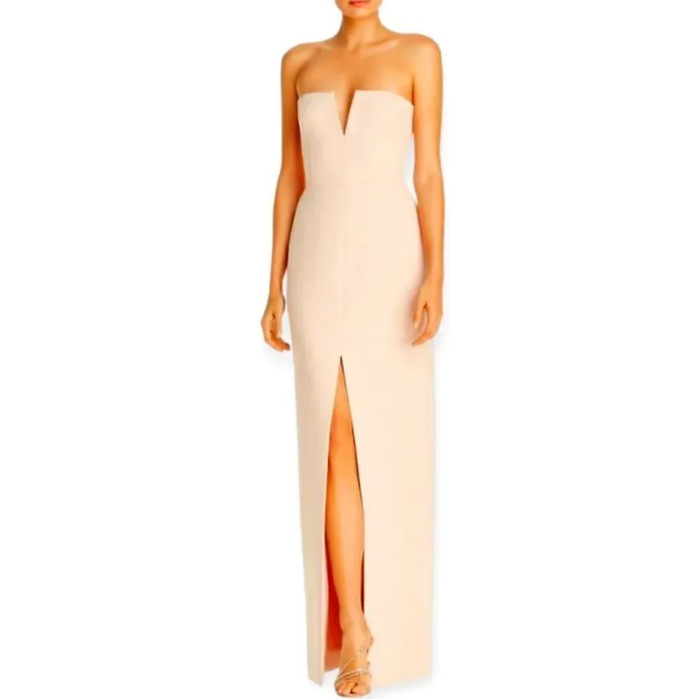 Bcbgmaxazria strapless crepe gown, size 4